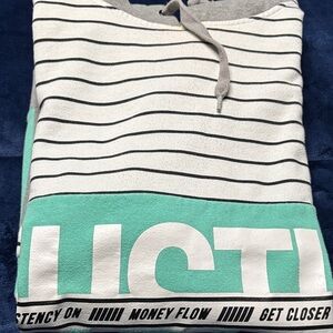 Striped Hoodie with Text Accents